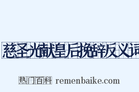 慈圣光献皇后挽辞反义词是什么意思的图片
